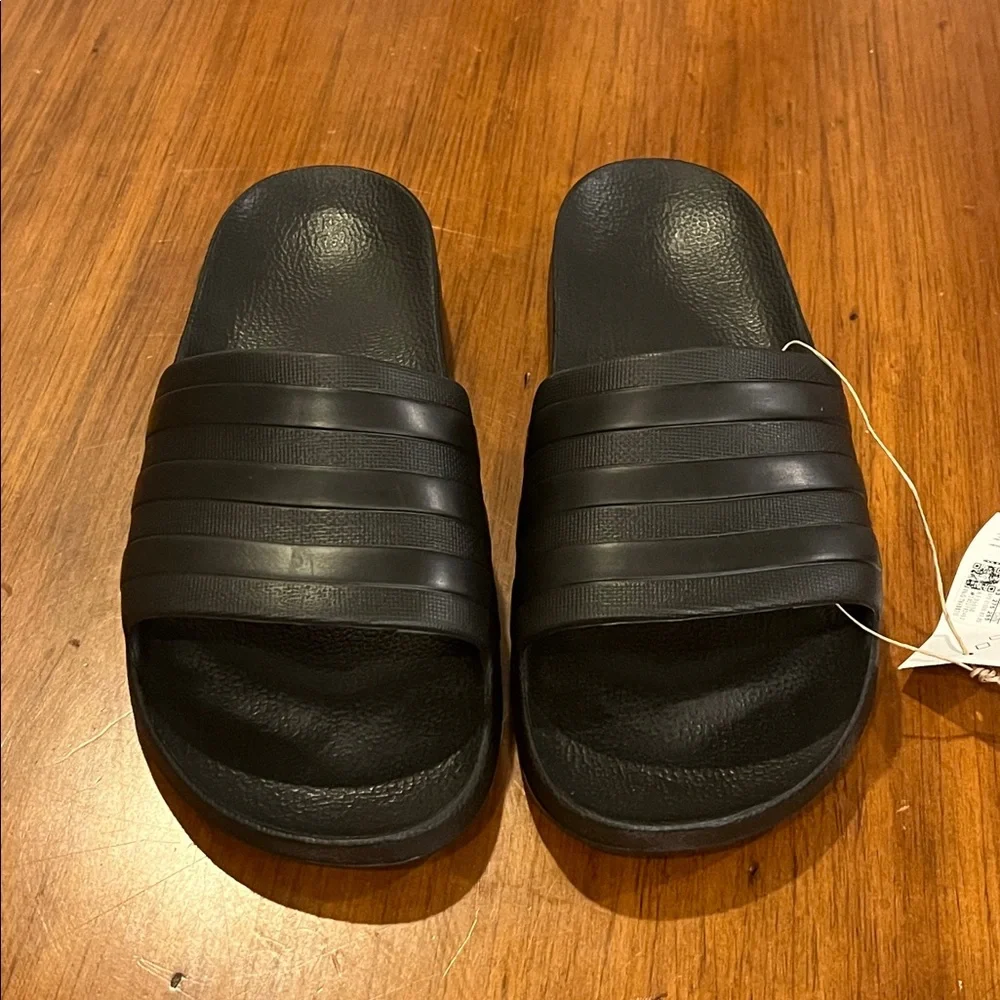 Adidas Adilette Aqua Slides Sandals Shoes black F35550 new Mens Size 10